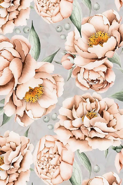 Peonies: Peach Peonies by UtArt