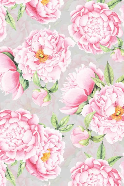 Pink Peonies by UtArt framed canvas print