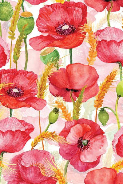 Poppyfield Forever by UtArt canvas print