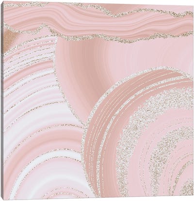 Abstract Blush Agate And Marble Slices Canvas Art Print - Beauty