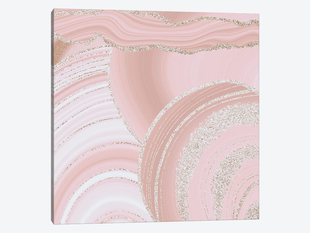 Abstract Blush Agate And Marble Slices by UtArt 1-piece Art Print