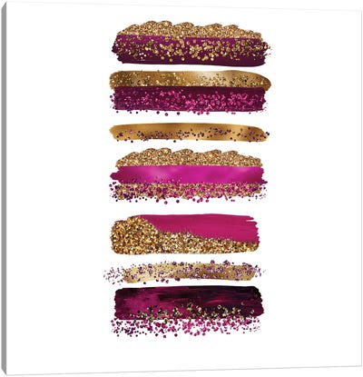 Purple And Gold Glamour Strokes Canvas Art Print - UtArt