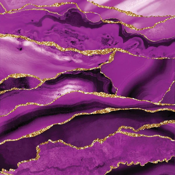 Blue & Gold: Purple Thunderstorm Marble by UtArt