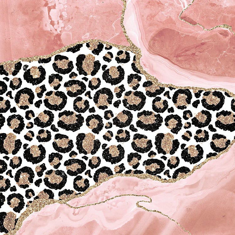 Abstract Blush Marble With Exotic Animal Skin