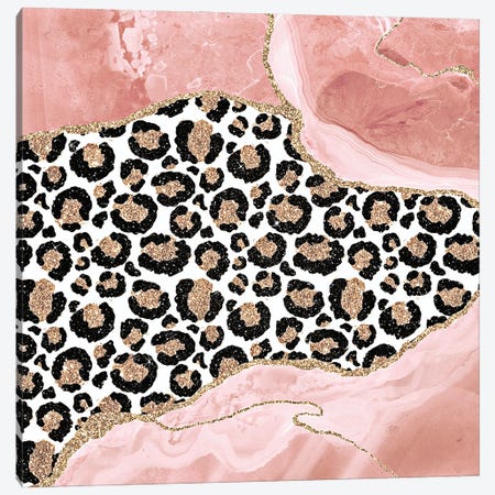 Abstract Blush Marble With Exotic Animal Skin Canvas Print #UTA19} by UtArt Art Print