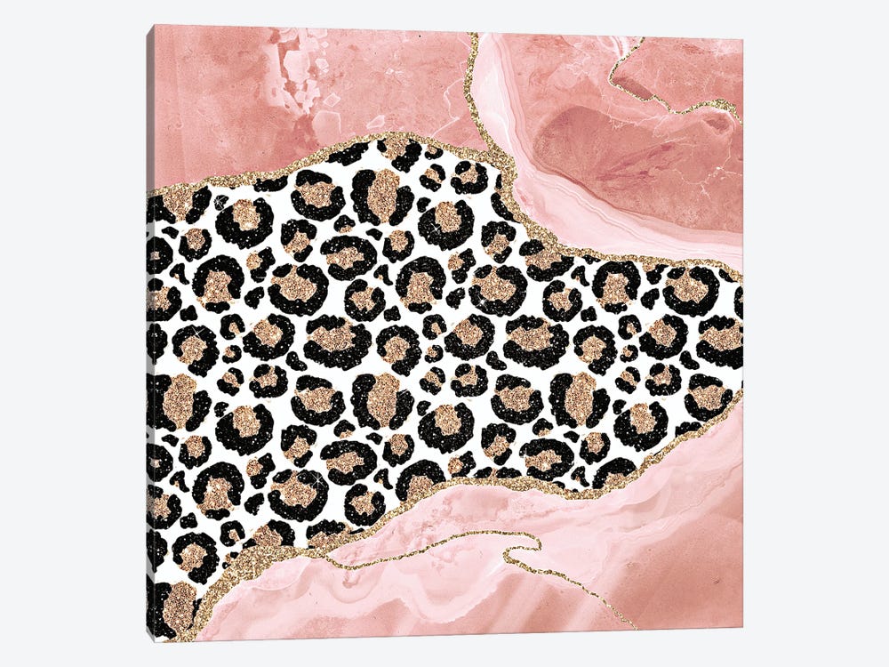Abstract Blush Marble With Exotic Animal Skin by UtArt 1-piece Canvas Art