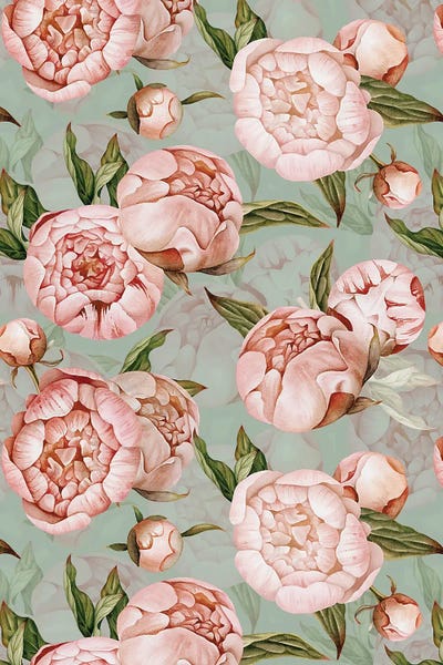 UtArt: Sepia Peach Peonies by UtArt