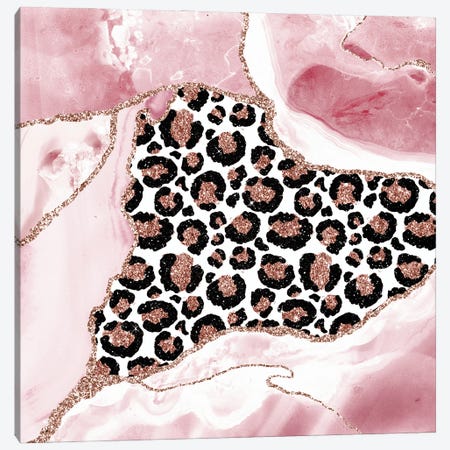 Abstract Blush Pink Marble With Exotic Animal Skin Canvas Print #UTA20} by UtArt Canvas Art