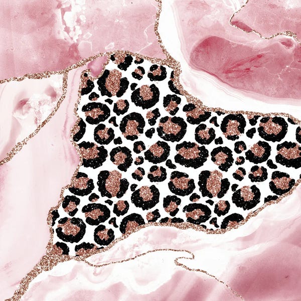 Abstract Blush Pink Marble With Exotic Animal Skin