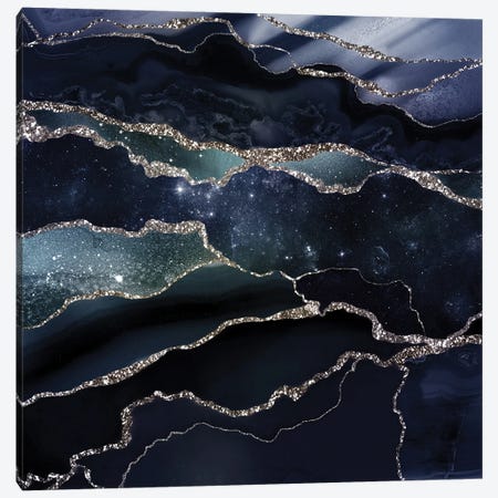 Space Night Marble Canvas Print #UTA211} by UtArt Canvas Print