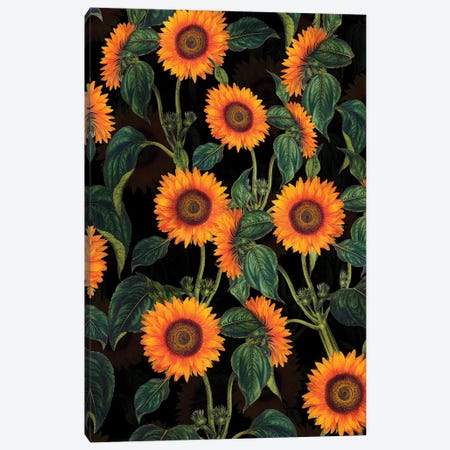 Sunflowers Night Garden Canvas Print #UTA214} by UtArt Canvas Art
