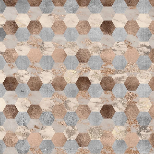 UtArt: Trendy Copper Marble Honey Comb by UtArt