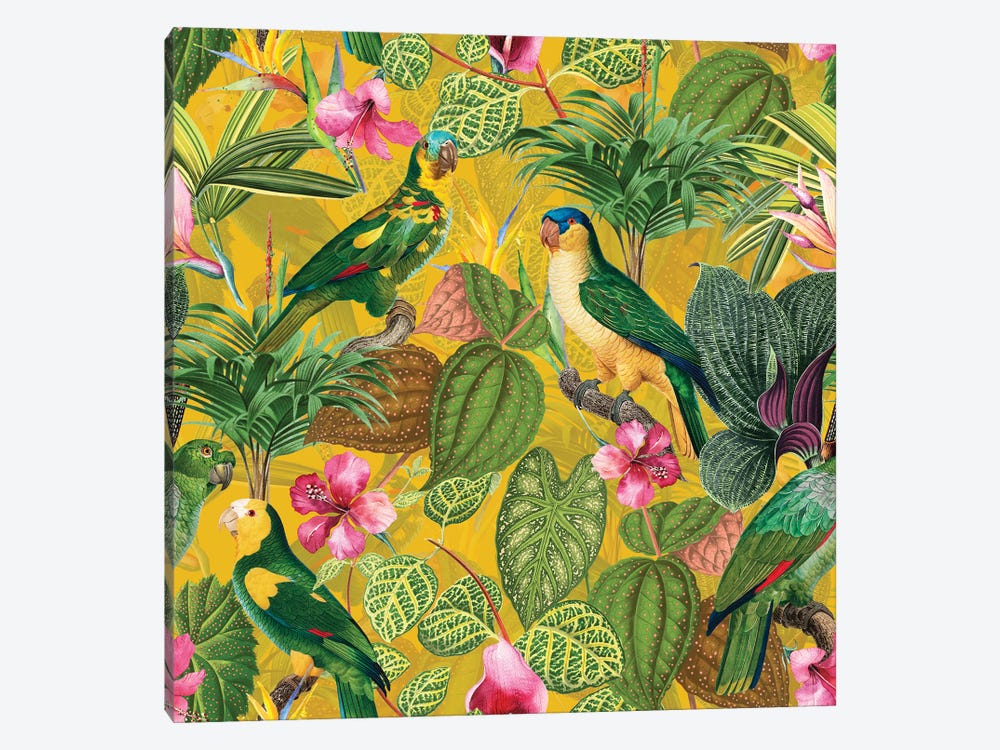 Tropical Bird Garden by UtArt 1-piece Canvas Art Print