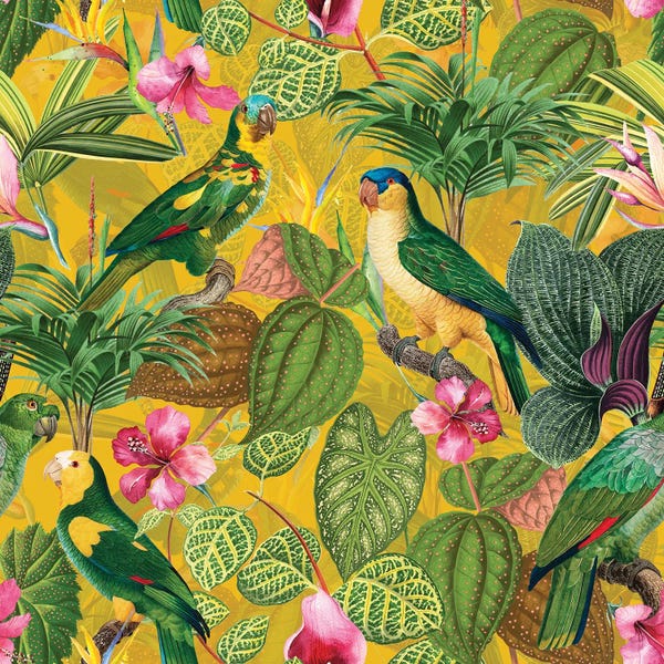 Parrots: Tropical Bird Garden by UtArt