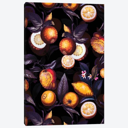 Tropical Fruits Vintage Night Garden Canvas Print #UTA219} by UtArt Canvas Art Print