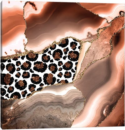 Abstract Copper Marble With Exotic Animal Skin Canvas Art Print - UtArt