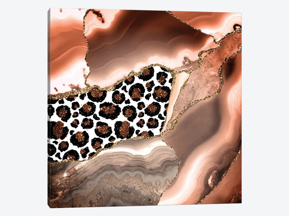 Abstract Copper Marble With Exotic Animal Skin by UtArt 1-piece Canvas Print