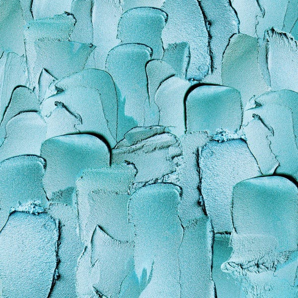 UtArt: Turquoise Hand Painted Metallic Strokes by UtArt