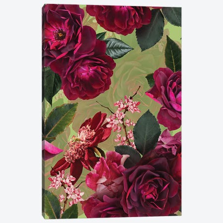 Vintage Summer Botanical Roses Garden Canvas Print #UTA229} by UtArt Canvas Artwork