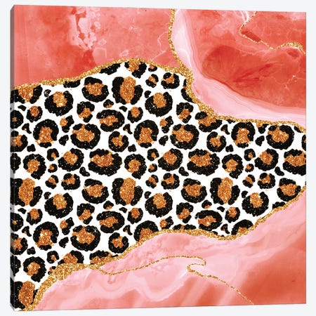 Abstract Blush Marble With Exotic Animal Skin - Canvas Artwork | UtArt
