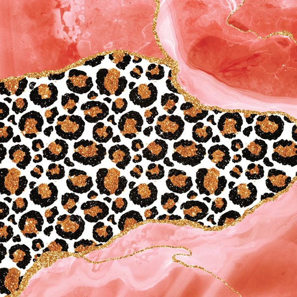 Abstract Coral Marble With Exotic Animal Skin