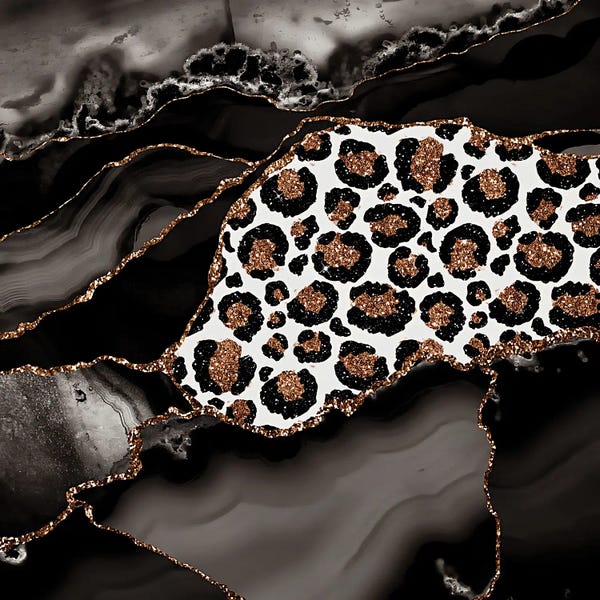 UtArt: Wild Black Night Marble With Exotic Animal Skin by UtArt