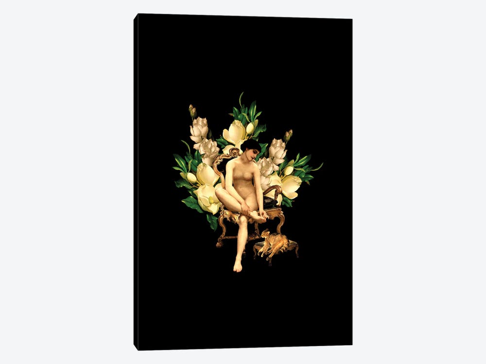 Vintage Venus With Cat And Magnolia Flowers by UtArt 1-piece Art Print