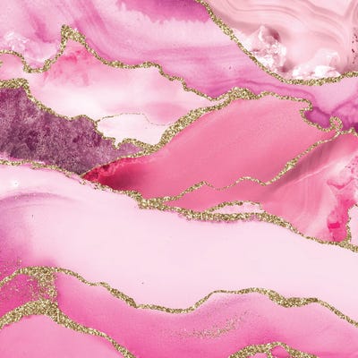 Abstract Pink And Blush Agate And Marble by UtArt framed canvas print