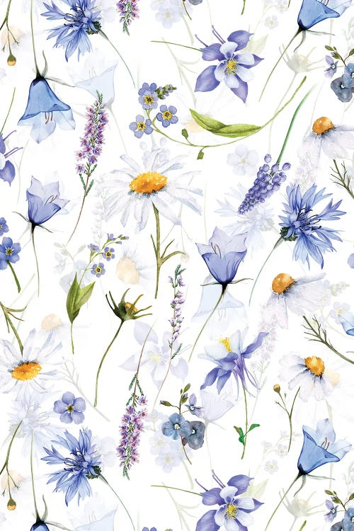 Blue And White Scandinavian Midsummer Meadow