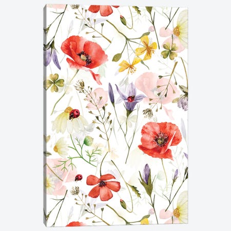 Scandinavian Midsummer Herbs And Wildflowers Meadow Canvas Print #UTA258} by UtArt Canvas Print