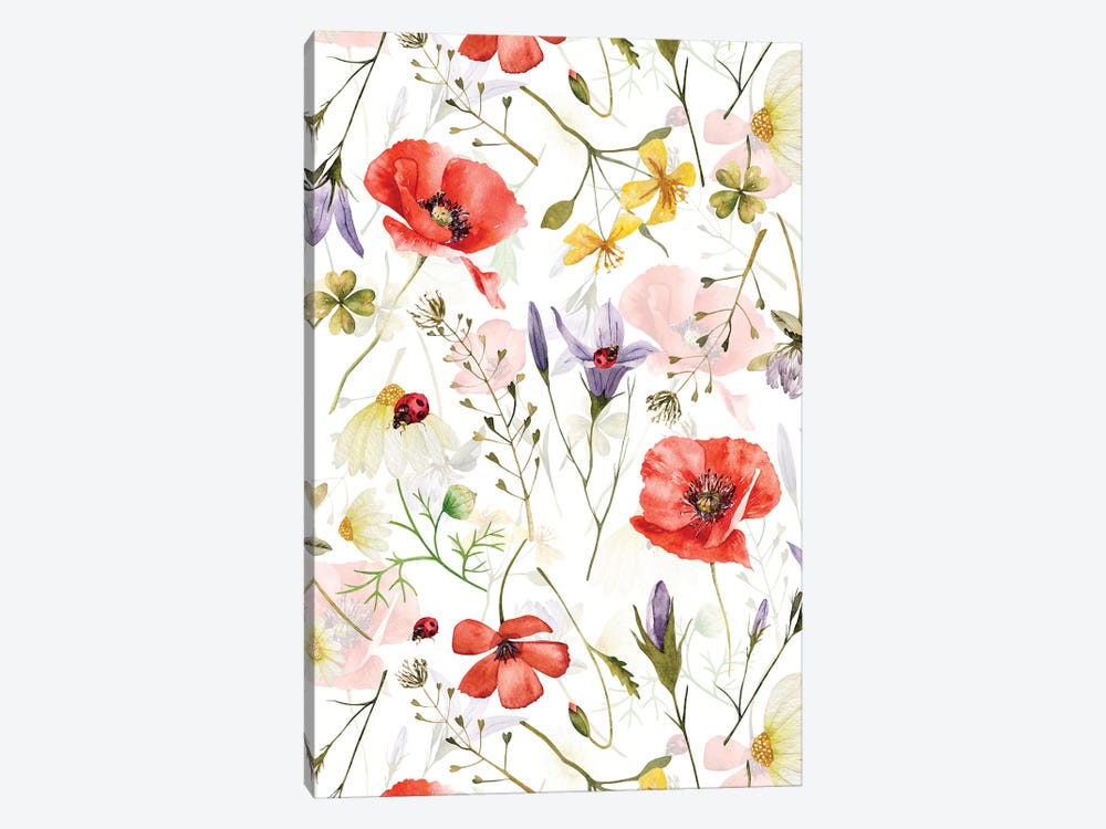 Scandinavian Midsummer Herbs And Wildflowers Meadow by UtArt 1-piece Canvas Art Print