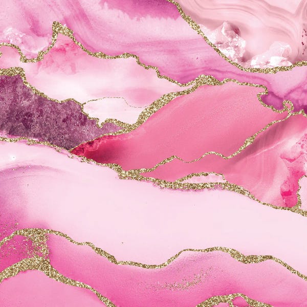 UtArt: Abstract Pink And Blush Agate And Marble by UtArt