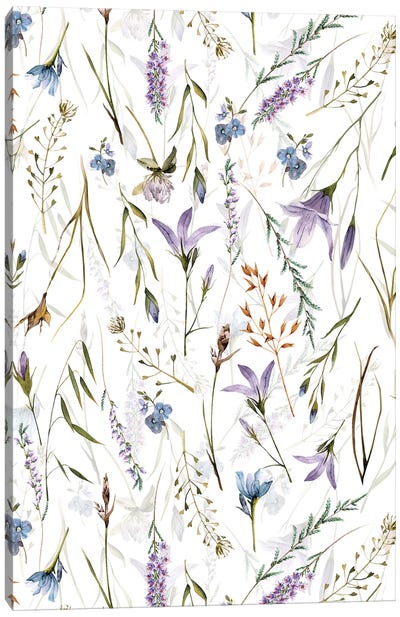 Scandinavian Midsummer Wildflowers And Herbs Meadow Canvas Art Print - UtArt