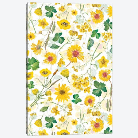 Scandinavian Midsummer Yellow Wildflowers Meadow Canvas Print #UTA262} by UtArt Canvas Wall Art