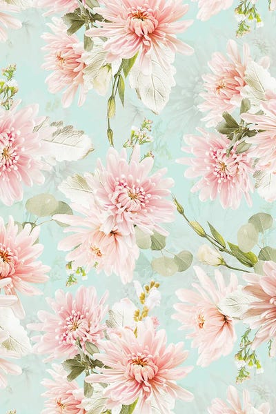 UtArt: Blush Pastel Summer Chrysantems by UtArt