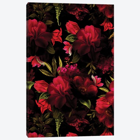 Dark Red Vintage Roses Canvas Print #UTA266} by UtArt Art Print