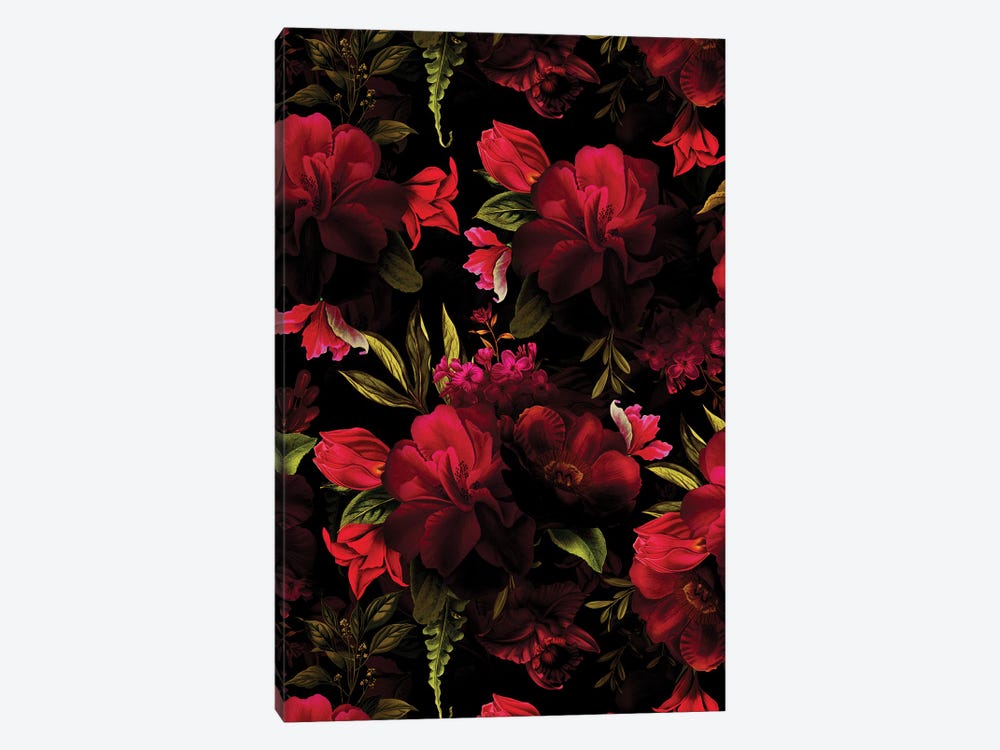 Dark Red Vintage Roses by UtArt 1-piece Canvas Artwork