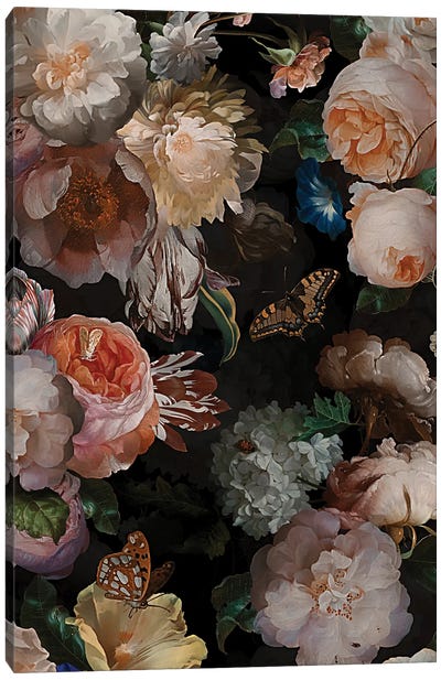 Dutch Antique Flowers Ii Canvas Art Print - Floral & Botanical Patterns