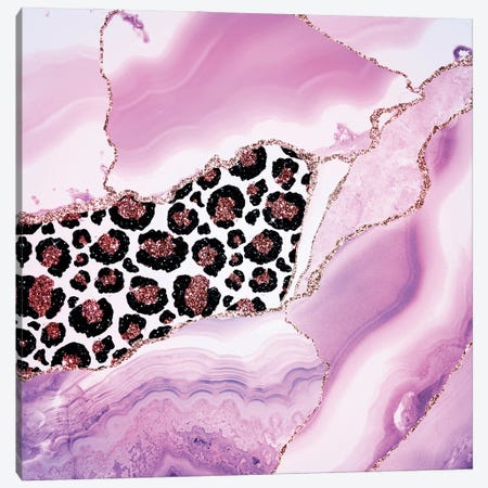 Abstract Purple Marble With Exotic Animal Skin Canvas Print #UTA26} by UtArt Canvas Print