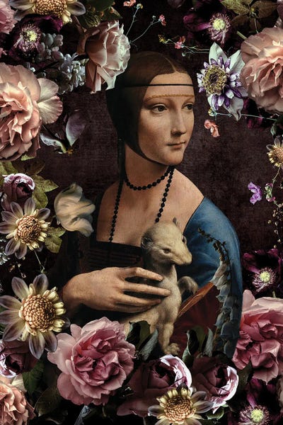 UtArt: Lady With An Ermine And Flowers by UtArt