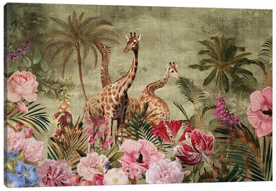 Africa Safari - Exotic Vintage Journey Canvas Art Print - Africa Art
