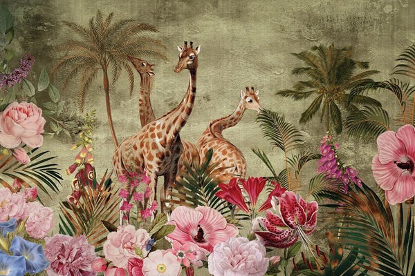 Giraffes: Africa Safari - Exotic Vintage Journey by UtArt