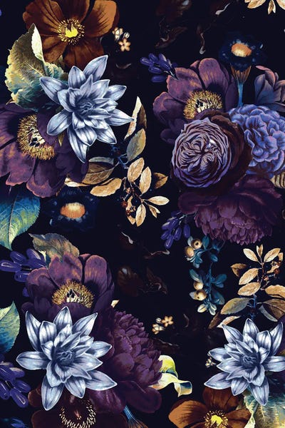 UtArt: Mysterious Night Flower Garden by UtArt