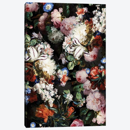 Lush Midnight Baroque Flower Garden IV Canvas Print #UTA288} by UtArt Canvas Art