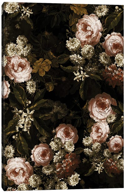Lush Midnight Baroque Flower Garden VIII Canvas Art Print - UtArt