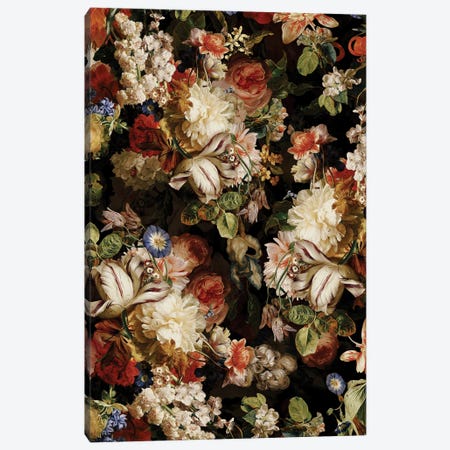 Lush Midnight Baroque Flower Garden XIV Canvas Print #UTA300} by UtArt Art Print