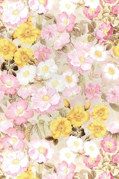 Granny Chic: Late Summer Redouté Roses Garden by UtArt