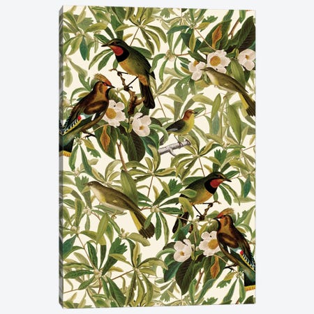 Tropical Birds And Magnolia Flowers Canvas Print #UTA302} by UtArt Canvas Art Print
