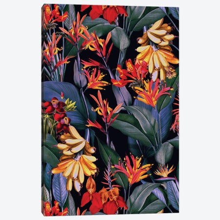 Midnight Flower Jungle Canvas Print #UTA318} by UtArt Canvas Artwork