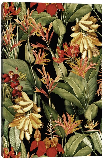 Night Flower Jungle Canvas Art Print - UtArt
